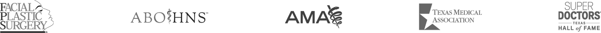 Dr. Bradford Patt, MD credentials: FPS - Facial Plastic Surgery; ABOHNS; AMA; Texis Medical Association; Super Doctors - Texas Hall of Fame