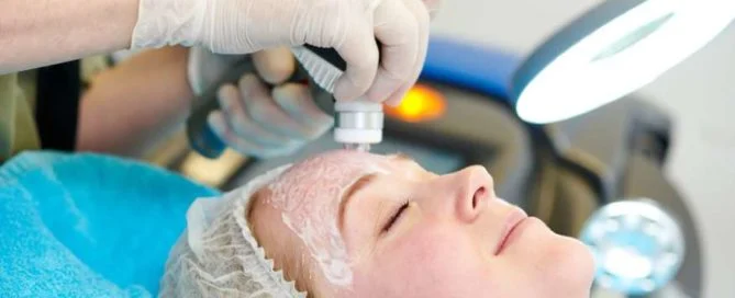 Woman receiving nonsurgical skin treatment
