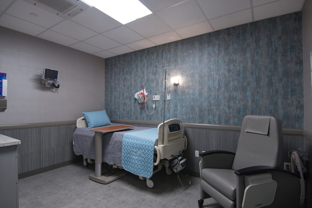 Interior patient room at the Surgical Center